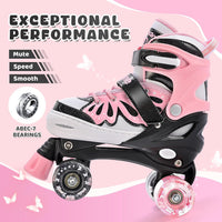 NEMONE Mermaid Adjustable Light up Roller Skates for Girls Boys – Fun for Kids & Family - G- Midnight Butterfly / Medium - Big Kid - image 3