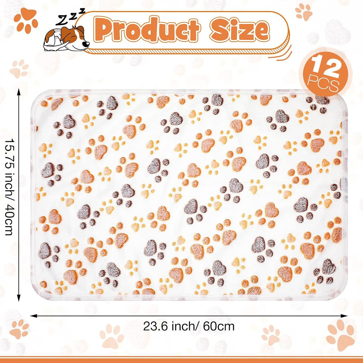 Tegeme 12 Pcs Puppy Blanket for Litter Dog Cat - White / 23 x 16 Inch - image 2