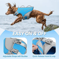 VIVAGLORY Dog Life Vest Neoprene Dog Swim Vest, M - Cyra Blue / XL: 29-34in (Ribcage Girth) - image 3