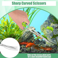 Aquarium Aquascape Tools Kit, 4 in 1 Anti-Rust Aquatic Plant Aquascaping Tool Stainless Steel Black Tweezers Scissors Spatula for Aquarium Tank Clean Fish Tank Aquascape Accessories Set