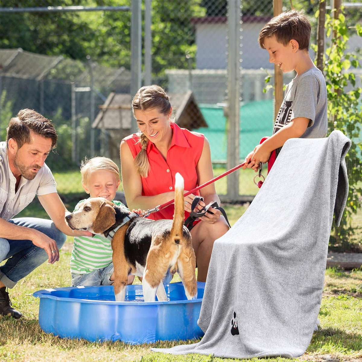 Dogvingpk Dog Towels for Drying Dogs 2 Pack - Grey / XL-55" * 36" - image 2