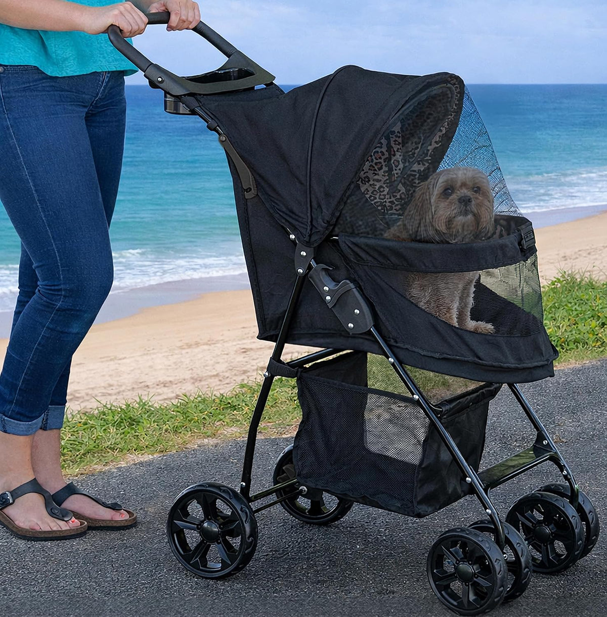 Pet Gear No-Zip Happy Trails Lite Pet Stroller - Cheetah Print