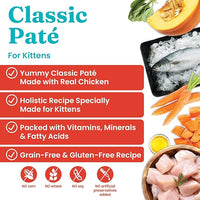 Solid Gold Wet Cat Food Pate for Kittens - Healthy Canned Cat Food Pate w/Real Chicken, Superfoods, Omega Fatty Acids, & Vitamins - Grain Free & Gluten Free Can Meals for Kittens - 24ct/3oz Can