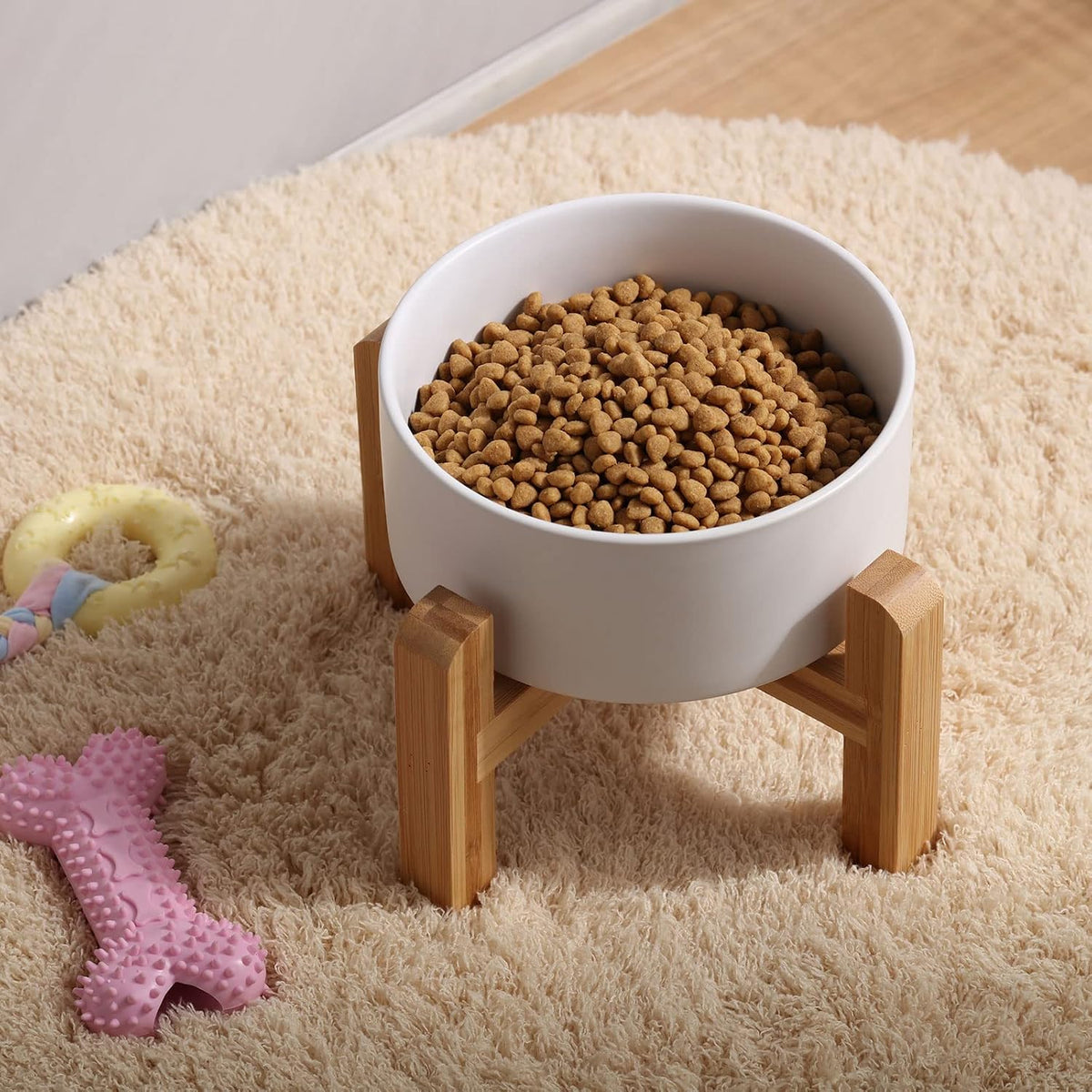 28 OZ Rust Red Elevated/Raised Ceramic Dog Bowl for Small and Medium - White / 7.6 Cups -Large - image 4