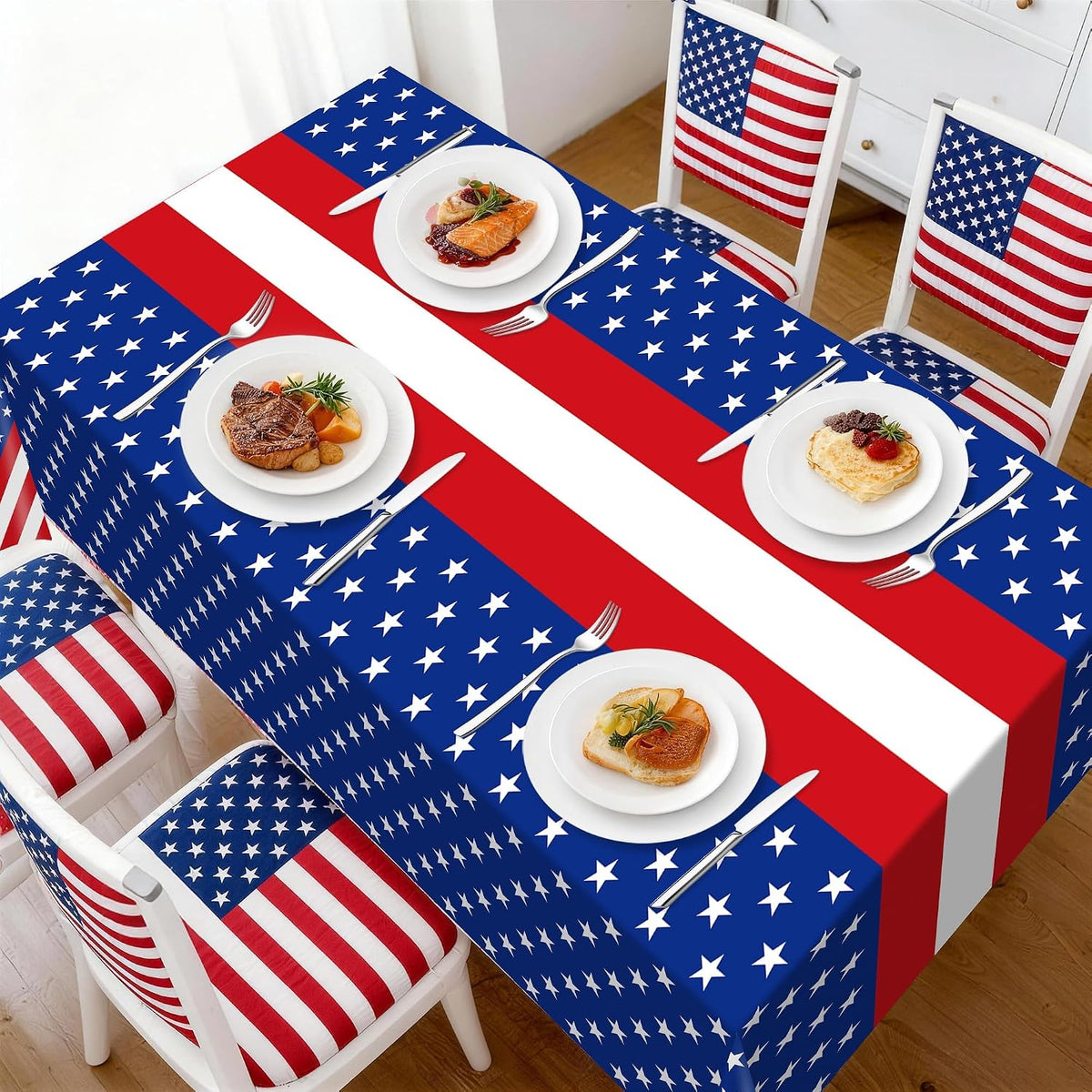Childom 3 Pack Black and Gold Tablecloths for Events - Blue and Red - image 4