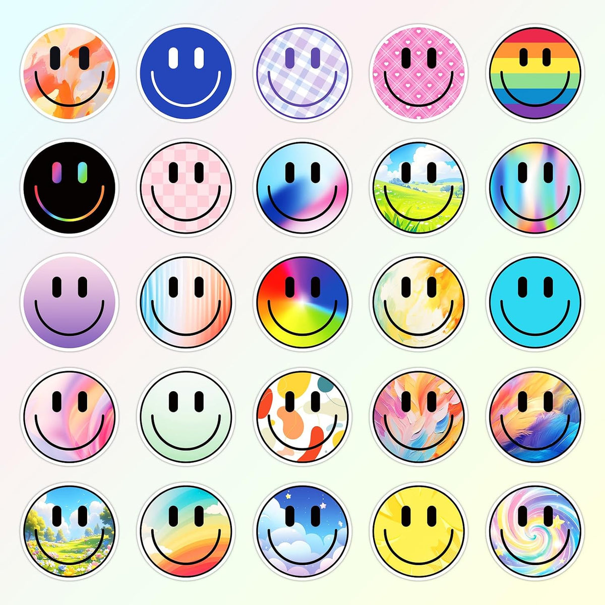 50PCS Smile Face Stickers Cute Water Bottle Stickers for Kids – Fun for Kids & Family - 100pcs Smile Stickers - image 2