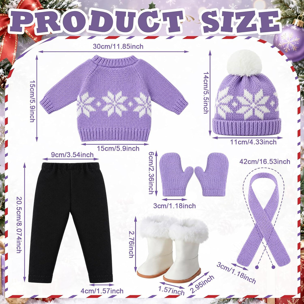 Bencailor Christmas doll clothes for 18 inch dolls in red and white cowgirl style with hat and boots - view 10