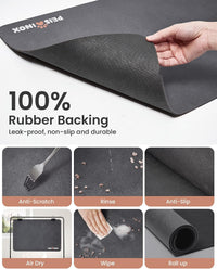 PEISAINOX Cat Dog Food Mat - Dark Grey / 16"x27" - image 3