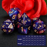 QMAY DND Dice Set - 7Pcs Blue Mix White Polyhedral Dice with Black Dice Bag – Fun for Kids & Family - Blue Purple Nebula - image 3