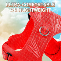 Dog Harness Step in Dog Vest Harness, Reflective Adjustable Puppy No Pull Harness Breathable Soft for Small and Medium Dogs Cats, Red, XXS