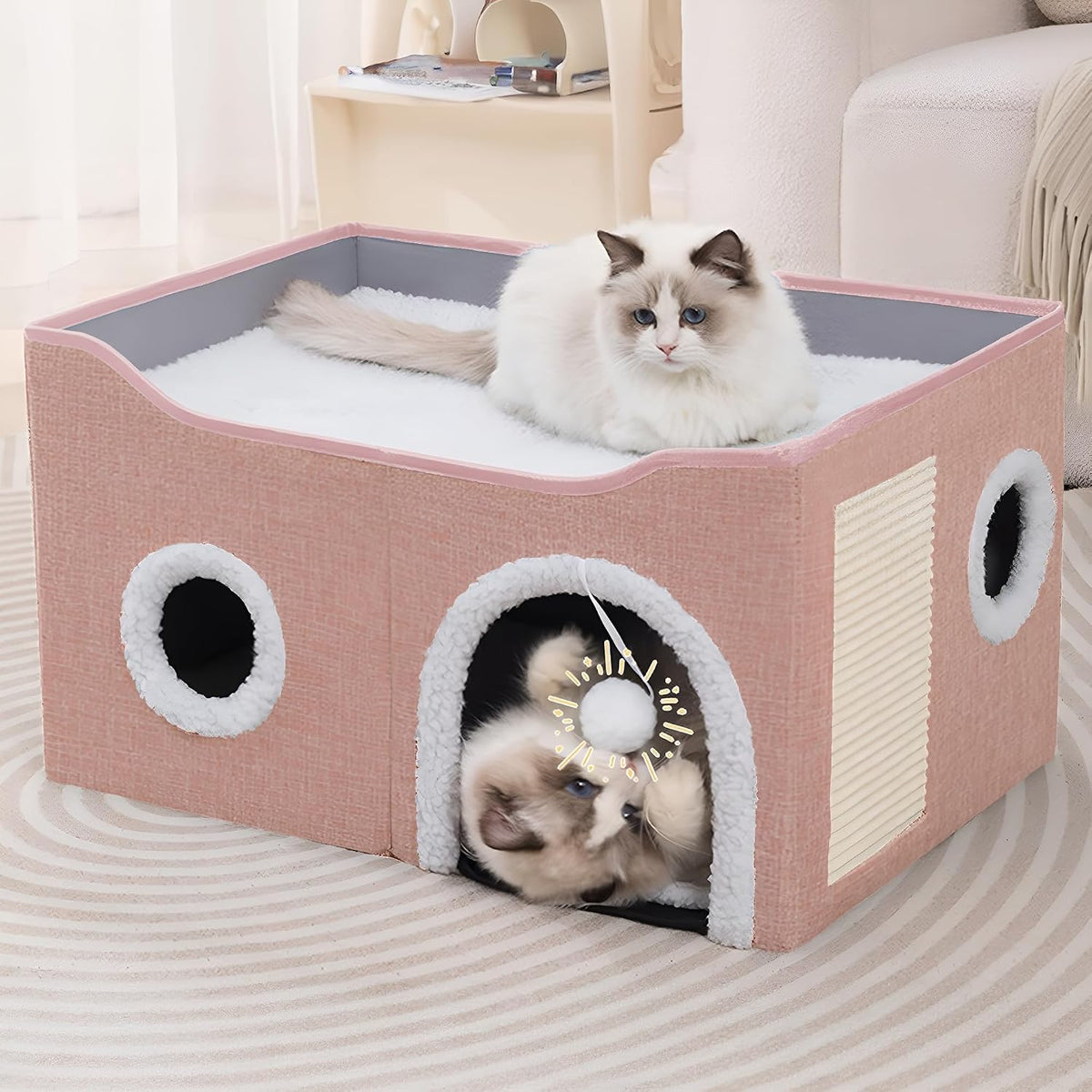 Loyareal Cat Houses for Indoor Cats - L / Pink