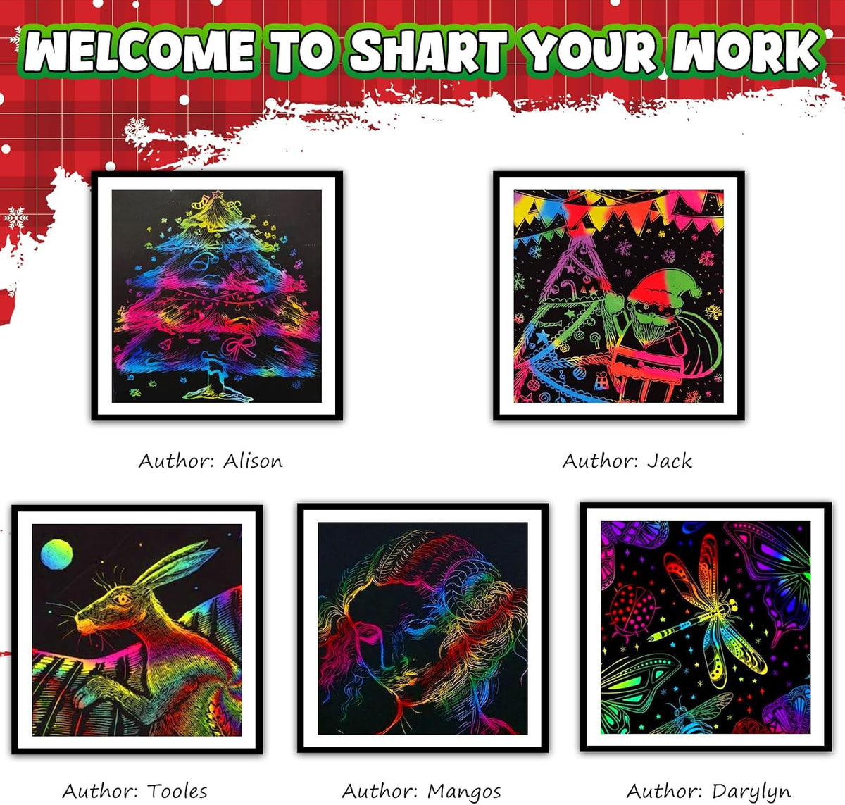 ZMLM 165 Rainbow Scratch Paper Art Mini Notes - Christmas - image 4