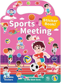 Benresive Reusable Sticker Book, Travel Stickers for Kids - Sports