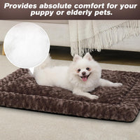 Exsnugy Washable Dog Bed Mat Medium Size Fluffy Pet Crate Pad 36x23 – Essentials for Dogs - Brown / 48.00" x 30.00" x 1.50" - image 4