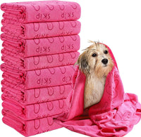 Peryiter 8 Pcs Dog Drying Towels Bulk 55'' x 28'' Pet Grooming - Pink