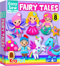 KRAFUN Fairy Tales Sewing Kit for Kids Ages 5-10, 8 Projects - Fairy Tales