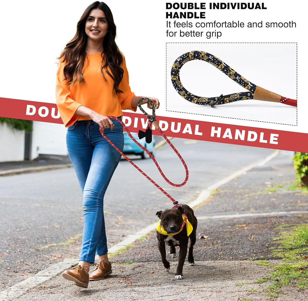 Slip Lead Dog Leash Reflective Training Durable Braided Rope Leashes – Essentials for Dogs - Red / 1PC Large 1/2in x 6ft - image 3