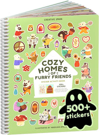 Cupkin Animal Habitats Sticker Book, 12 Coloring & Activity - Cozy Homes