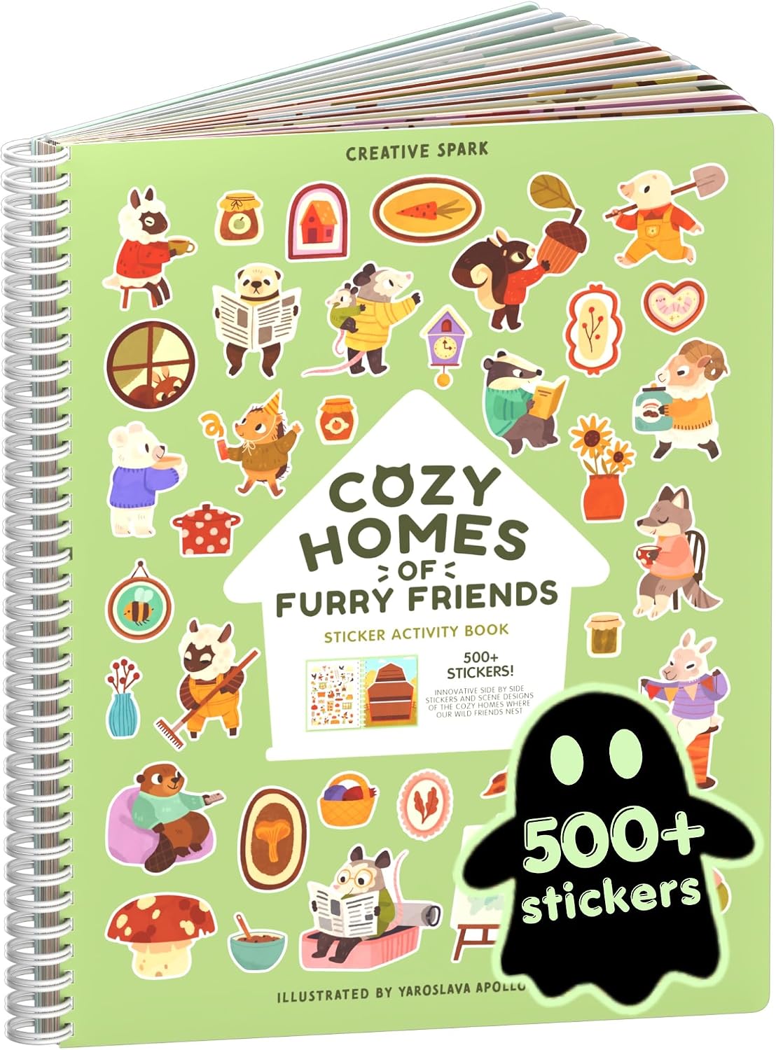 Cupkin Animal Habitats Sticker Book, 12 Coloring & Activity - Cozy Homes