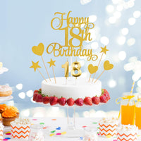 18th Birthday Cake Decorations - Gold - image 3