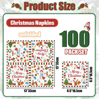 100Pcs Butterfly Napkins, Fairy Napkin - White Christmas - image 2