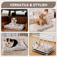 Large Dog Crate Bed Mat, Washable Plush Pad for Large Breeds – Essentials for Dogs - Brown / 35.0"L x 23.0"W x 3.5"Th - image 3