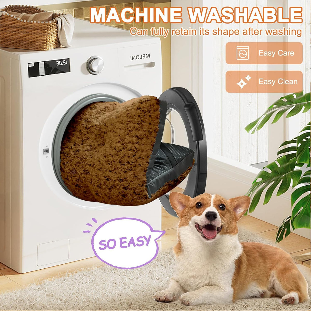 POCBLUE Deluxe Washable Dog Bed for Large Dogs Dog Crate Mat 35 Inch - 35.0"l X 23.0"w X 3.5"th / Brown - image 2