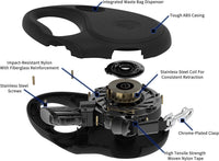 TUG Oval 360° Tangle-Free Retractable Dog Leash with Integrated Waste - Black / Medium - image 3