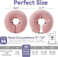 Soft Inflatable Dog Cone Collar for Small Medium Large Dogs - Neck Donut E Collar Alternative for Recovery After Surgery - Pink M