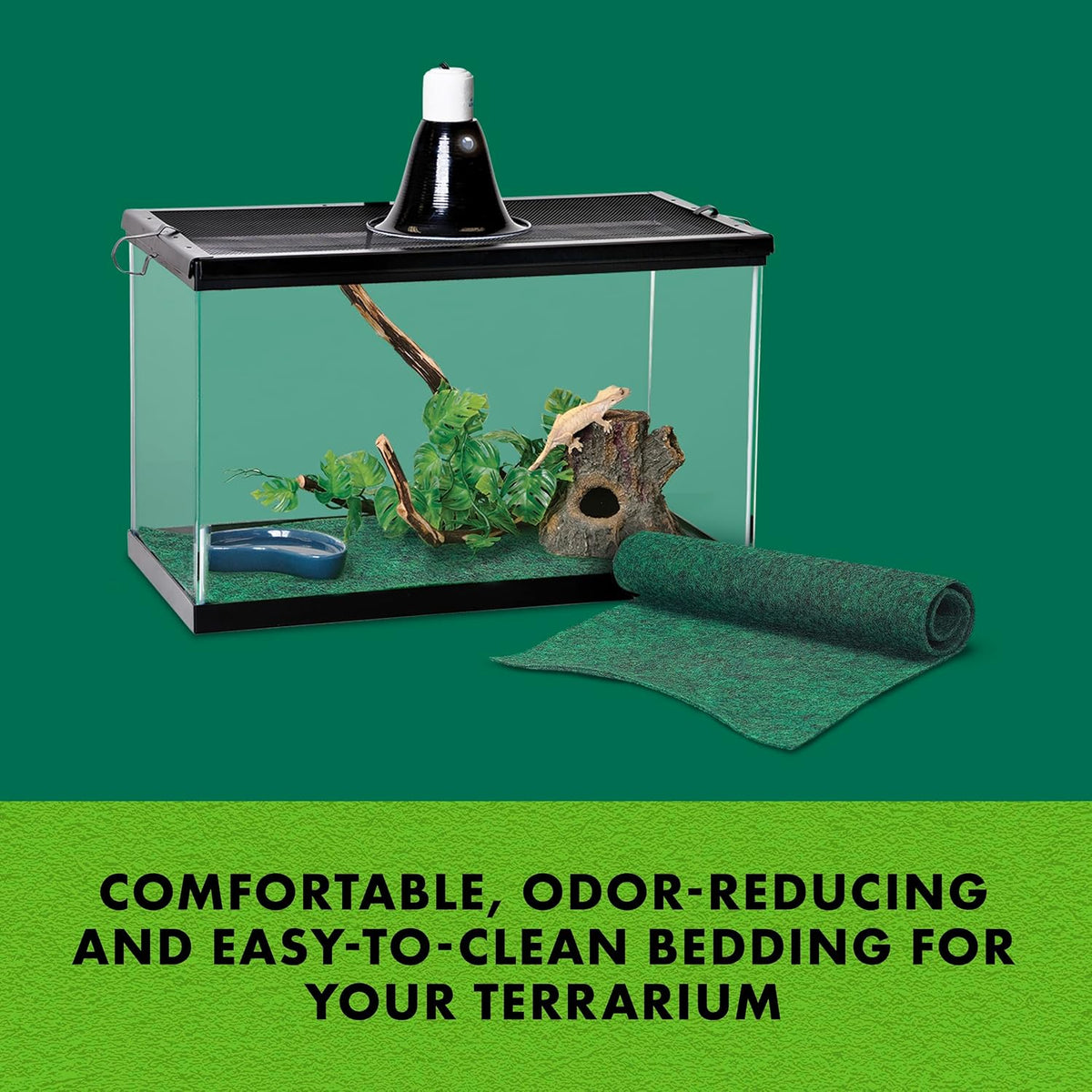 Zilla Reptile Terrarium Bedding Substrate Floor Liner, Green - 11.75" x 29.5" - image 2