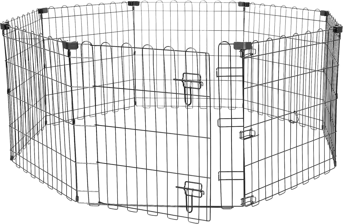 Amazon Basics Portable Foldable Octagonal Metal Exercise Dog Playpen - Single Door / 24"H