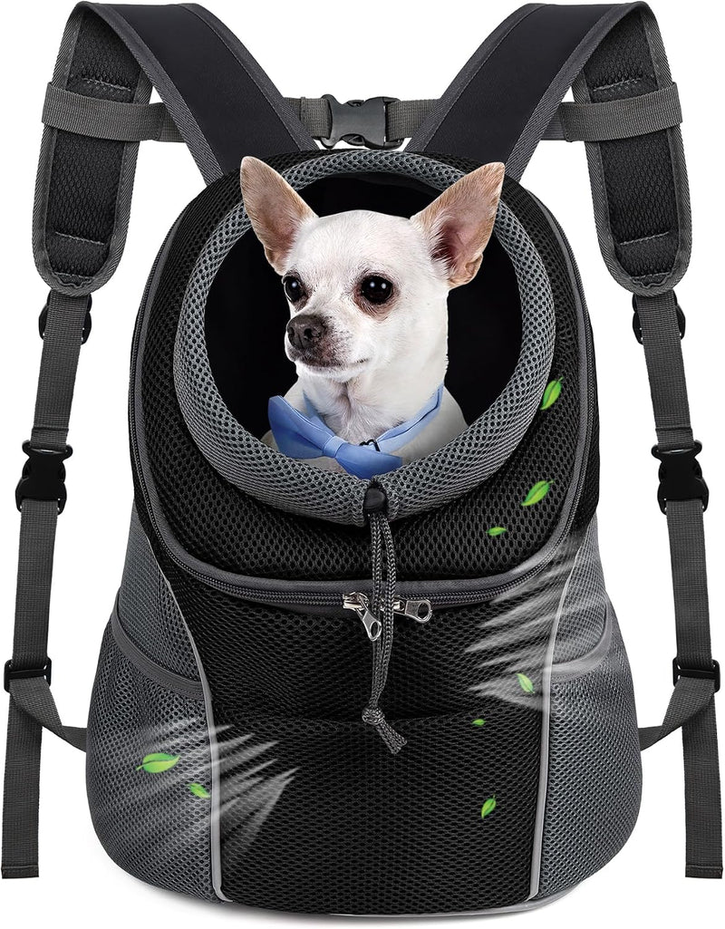 WOYYHO Pet Dog Carrier Backpack - 1-Classic Black / Large(10-14lbs)