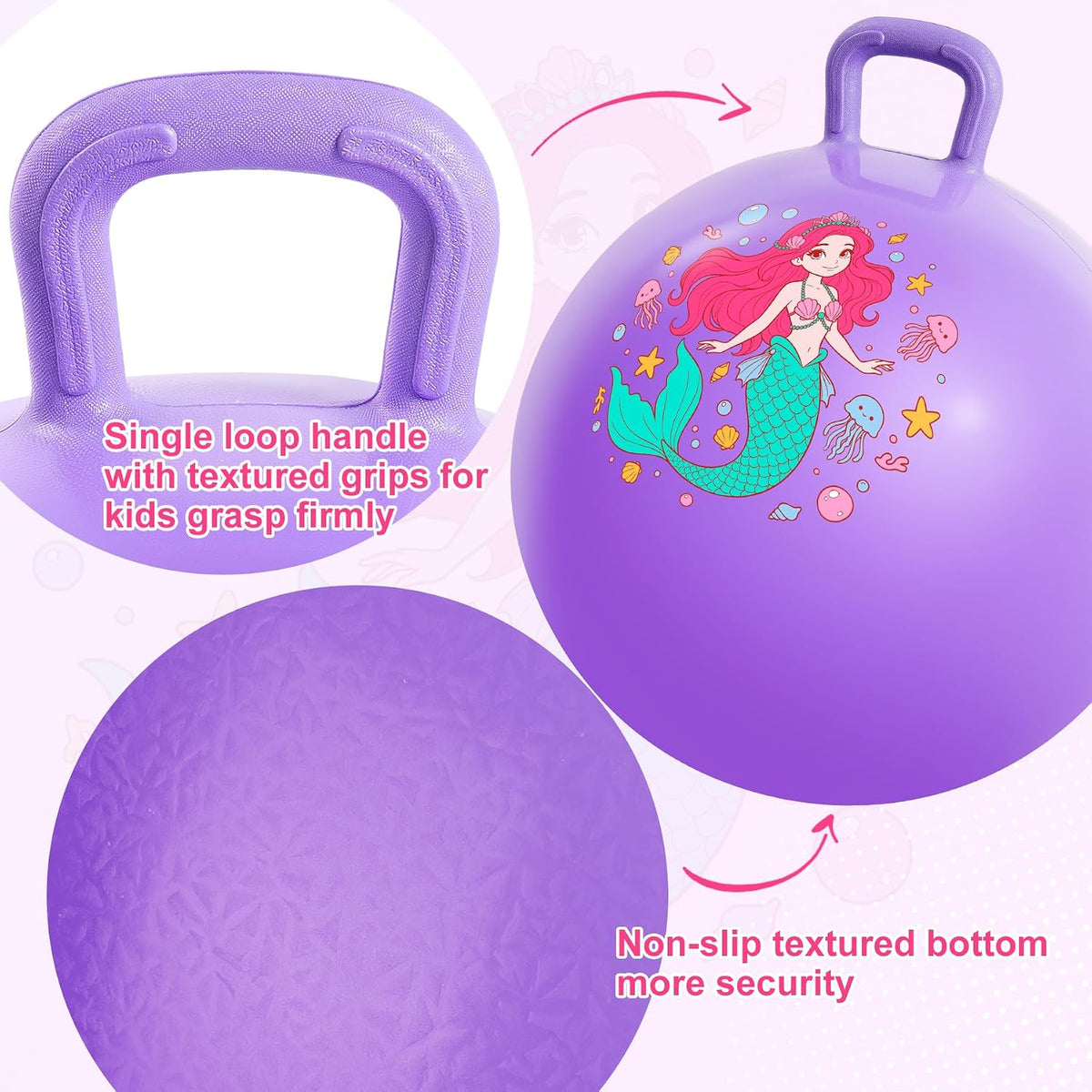 ZOOJOY 18 inch blue dinosaur hopper ball for kids with handle - view 24