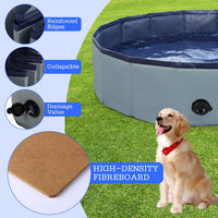 Foldable Dog Pool, Portable Pet Bath Tub and Kiddie Swimming Pool – Essentials for Dogs - 32"-S / Gray - image 2