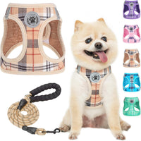 Small Dog Harness and Leash Set, No Pull Puppy Pet Vest, S - Small(Chest Girth 14.5" - 16") / Beige