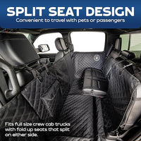 XL Floor Cover with Door Protection, 2025 Black – As Seen on Shark Tank – Fits Full‑Size Crew Cab Trucks with Fold‑Up Seats, Waterproof & Machine Washable – Sturdy XL Dog Hammock for Truck