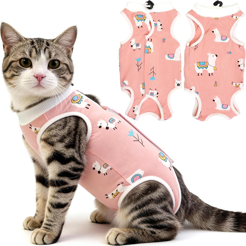 Hpetppy Cat Recovery Suit for Spay Abdominal Wounds - Medium / Alpaca