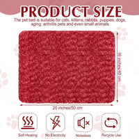 Drydiet 4 Pack Self Warming Cat Mat for Pets - 16 x 20 Inch / Red / Solid - image 2