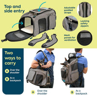 Sherpa 2-in-1 Medium Pet Backpack & Carrier - Duffel Pet Backpack / 17.0"L x 10.5"W x 11.0"H - image 4