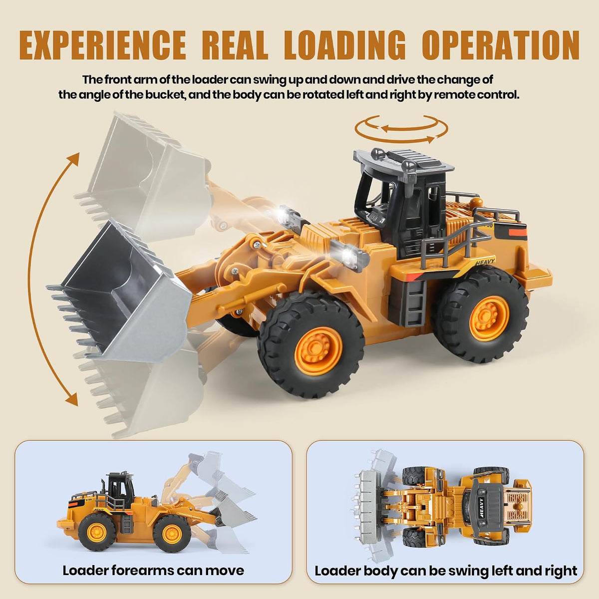 Dwi Dowellin Rc Bulldozer Toys for Boys - Front Loader - image 4