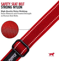 Tuff Pupper Dog Seat Belt | Adjustable Length Dog Seatbelt Restraint | Tangle-Free Locking Carabiner | Shock-Absorbing Bungee | Reflective Stitching for Visibility | Universal Fit for Cars & Trucks