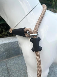 Slip Lead Dog Leash，Strong Nylon Rope Leash and Padded Handle,No Pull Outdoor Walking Training Lead for Small Medium Large Dogs(Light Military Tan, 1/2"×4ft)