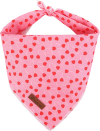 Summer Dog Bandana, UP URARA PUP Strawberry Triangle Bid Scarf for Medium Large Dogs, Cotton - LovedStick / L