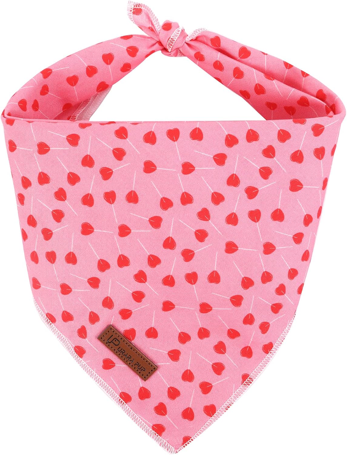 Summer Dog Bandana, UP URARA PUP Strawberry Triangle Bid Scarf for Medium Large Dogs, Cotton - LovedStick / L