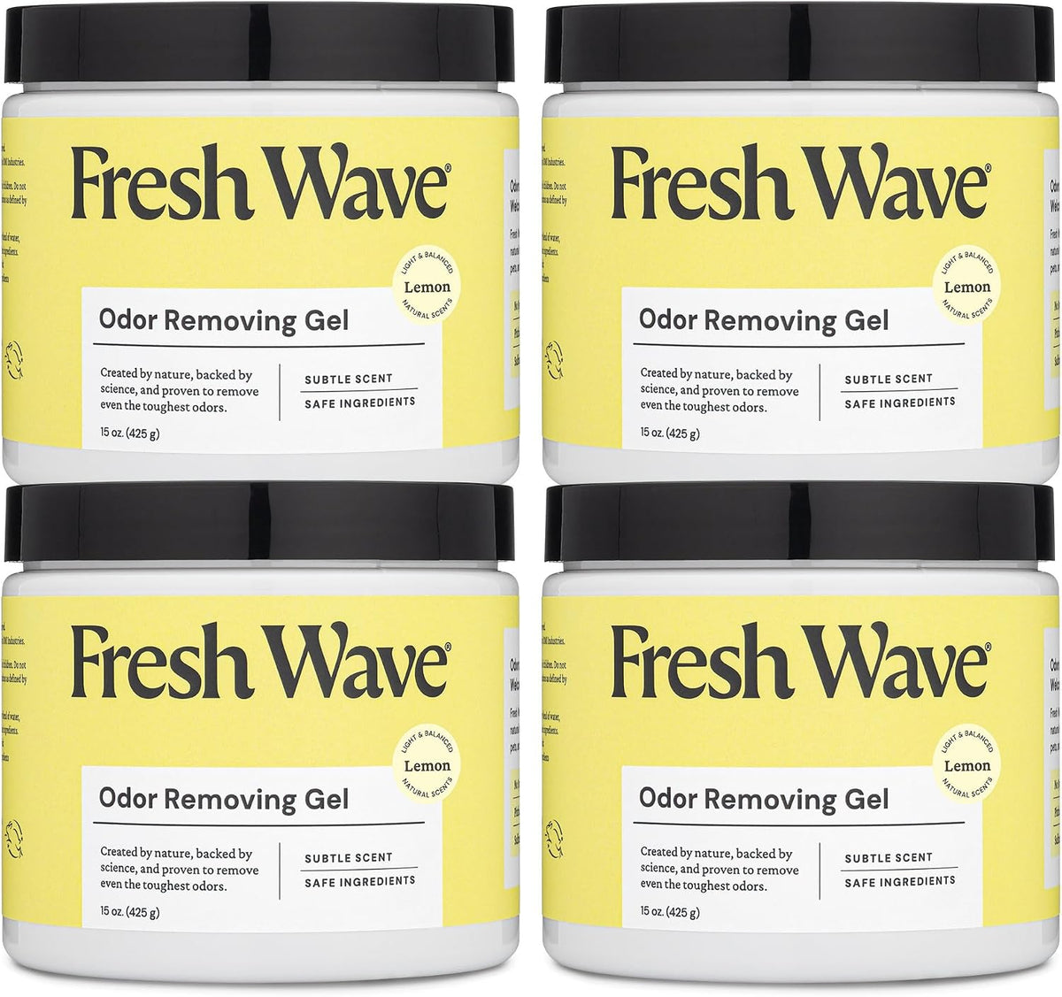 Fresh Wave Lemon Odor Removing Gel - Lemon / 15 Fl Oz (Pack of 4)