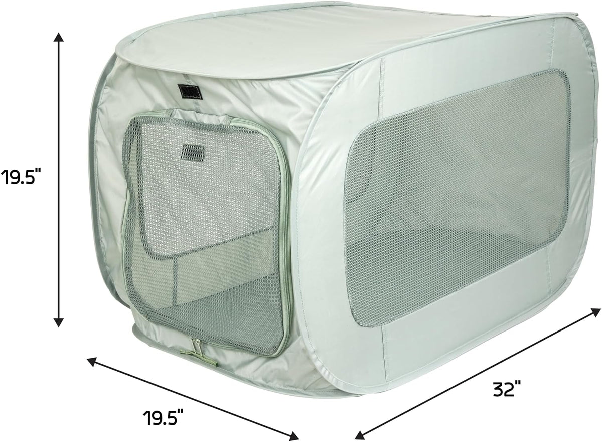 SportPet Designs Large Pop Open Kennel, Portable Cat Cage Kennel - Light Green - image 3