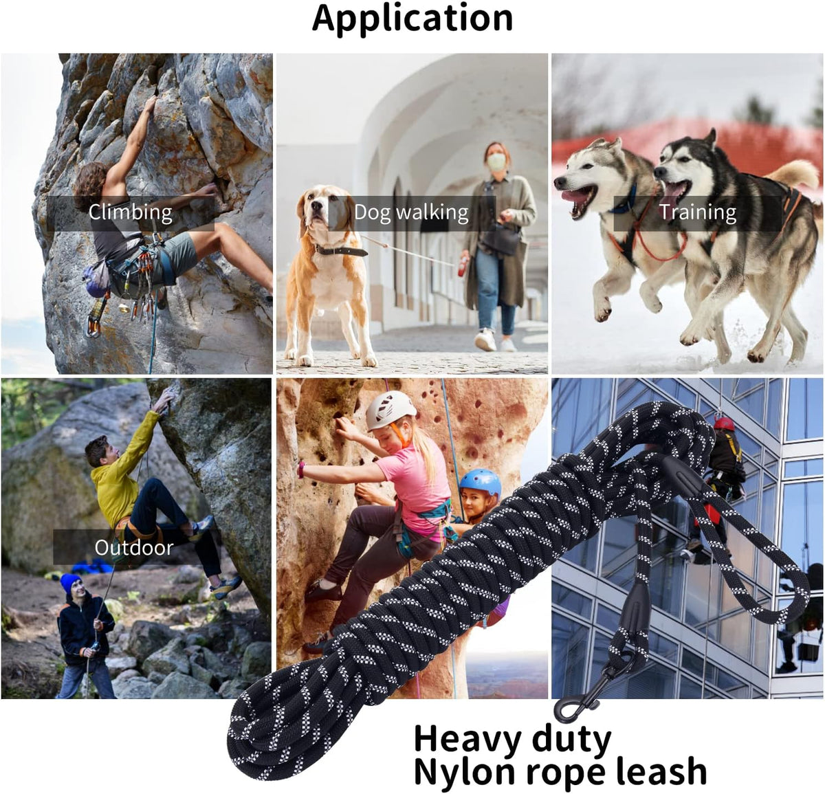 Hi Kiss Dog/Puppy Obedience Recall Training Agility Lead - 20 Feet / U1:Black-Diam 1/3" - image 2