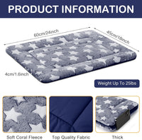 4 Pcs Dog Crate Pads Soft Warm - Rectangular 18 x 24 x 1.6 Inch / Star / Blue - image 2