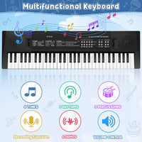 Kids Piano, 61 Keys Electronic Piano Keyboard with Microphone Musical Toy – Fun for Kids & Family - 24.4*6.3*1.8 inch - image 2