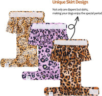 CuteBone Female Dog Diapers with Skirts 3 Pack Reusable Puppy Dresses - Color leopard skirts 3pcs / L - image 2